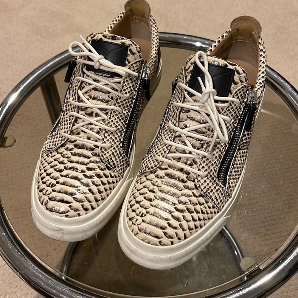 Authentic Giuseppe Zanotti snake print sneakers.